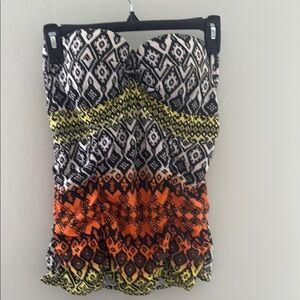 GLO Jeans Strapless strapless tankini- Black, Yellow, Orange NWOT